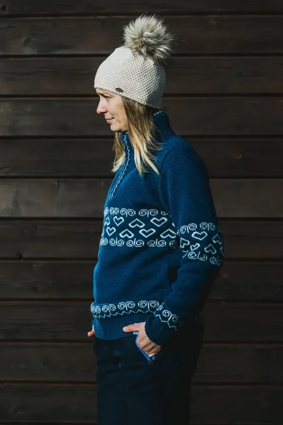 Ladies merino sweater Patria - Blue - Size: M
