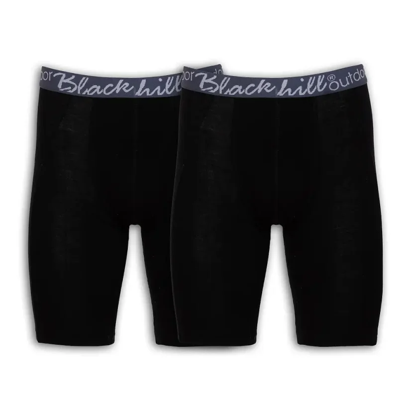 Men's merino/silk boxer shorts KIMI 3/4, S/M black 2Pack - Size: XXL - 2Pack