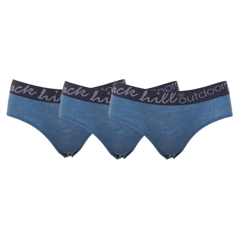 Dámské merino/hedvábí kalhotky AMY M/S modré 3Pack - Velikost: L - 3Pack