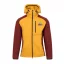 Men’s merino jacket Perun Burgundy/Mustard - Size: S