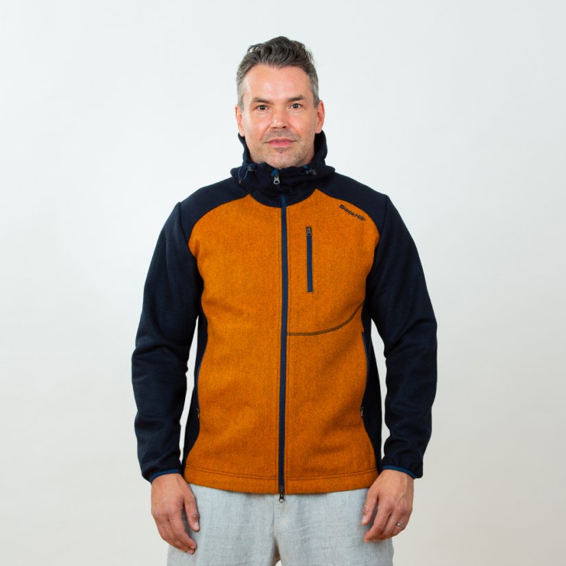 Pánská merino bunda PERUN - modrá/oranžová