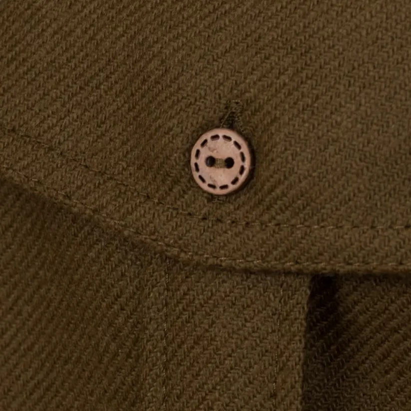 Pánska merino košeľa Trapper zelená khaki - dlhý rukáv